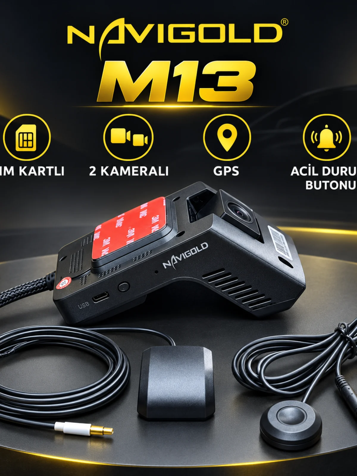 M-13 M13 2 KAMERALI Panik butonlu DVR 4G