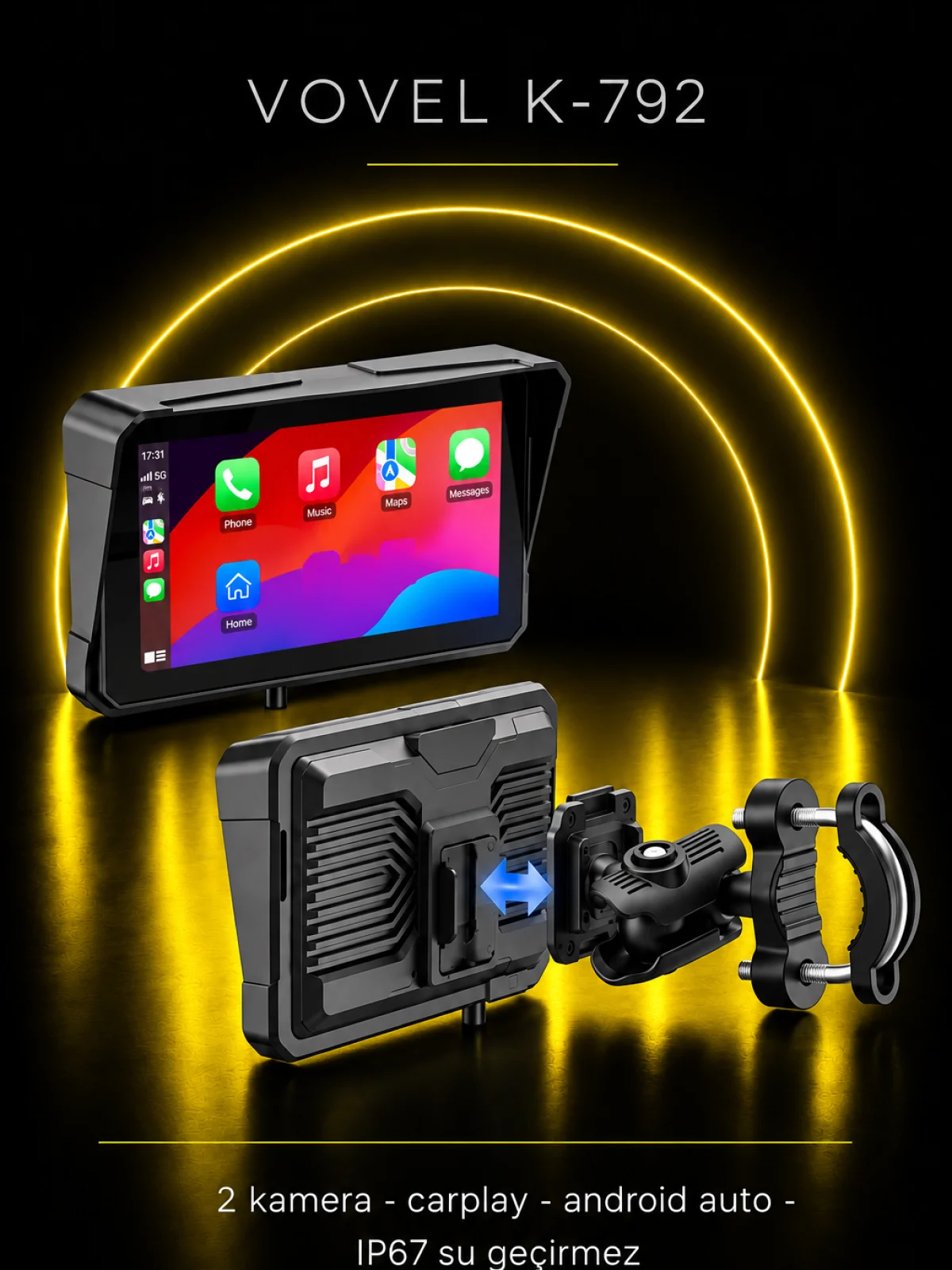 K-792 6" MOTOCARPLAY Universal DVR (SÖK / TAK)