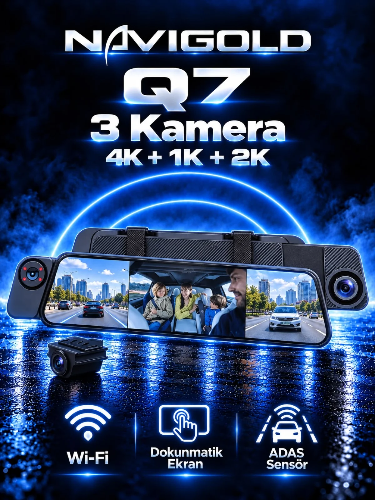 Q7 4K Q7 4K 4 KAMERALI AYNA DVR