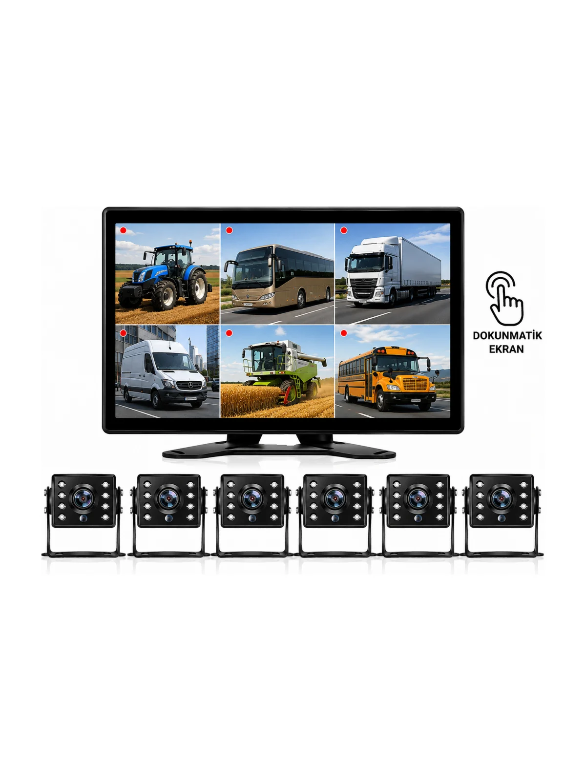 T-600 LED 10.1" 6 Kanal Monitör DVR SET LED - görsel 2
